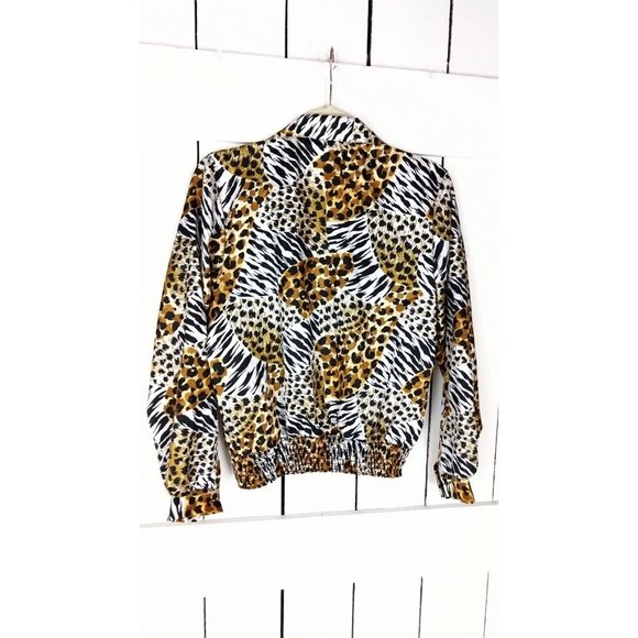 Vintage animal print billowy pullover blouse/zebra/cheetah/leopard - Picture 4 of 4